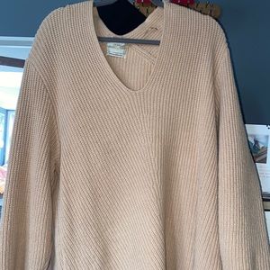 Urban Outfitters Oversize V Neck Sweater Tan/Beige